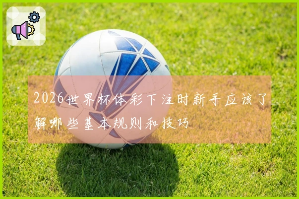 2026世界杯体彩下注时新手应该了解哪些基本规则和技巧